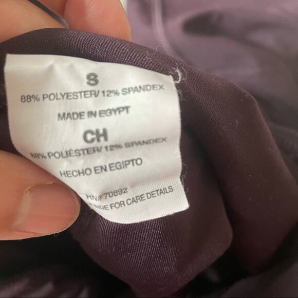 Apana Leggings Full Length Workout Yoga Exercise with Pockets Purple S EUC - Picture 6 of 8